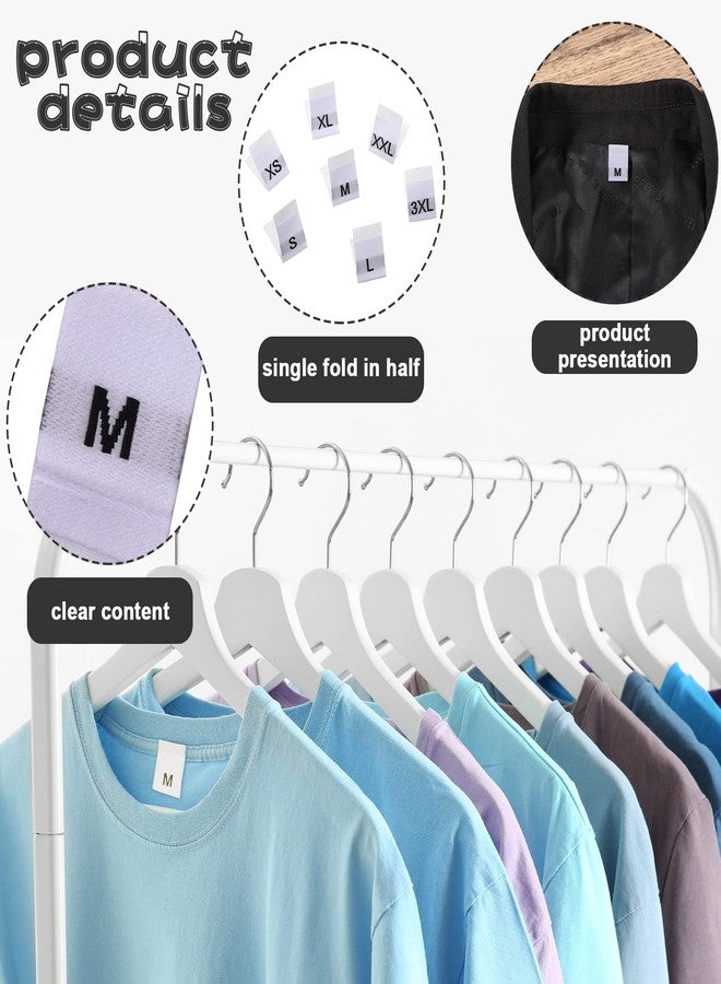 تيكيونايت مجموعة TecUnite من 700 قطعة من ملصقات مقاسات الملابس، ملصقات منسوجة للخياطة، ملصقات مقاسات الملابس المتنوعة، ملصقات مطرزة للأقمشة والملابس، مقاسات من XS إلى 3XL (أبيض) - Image 4